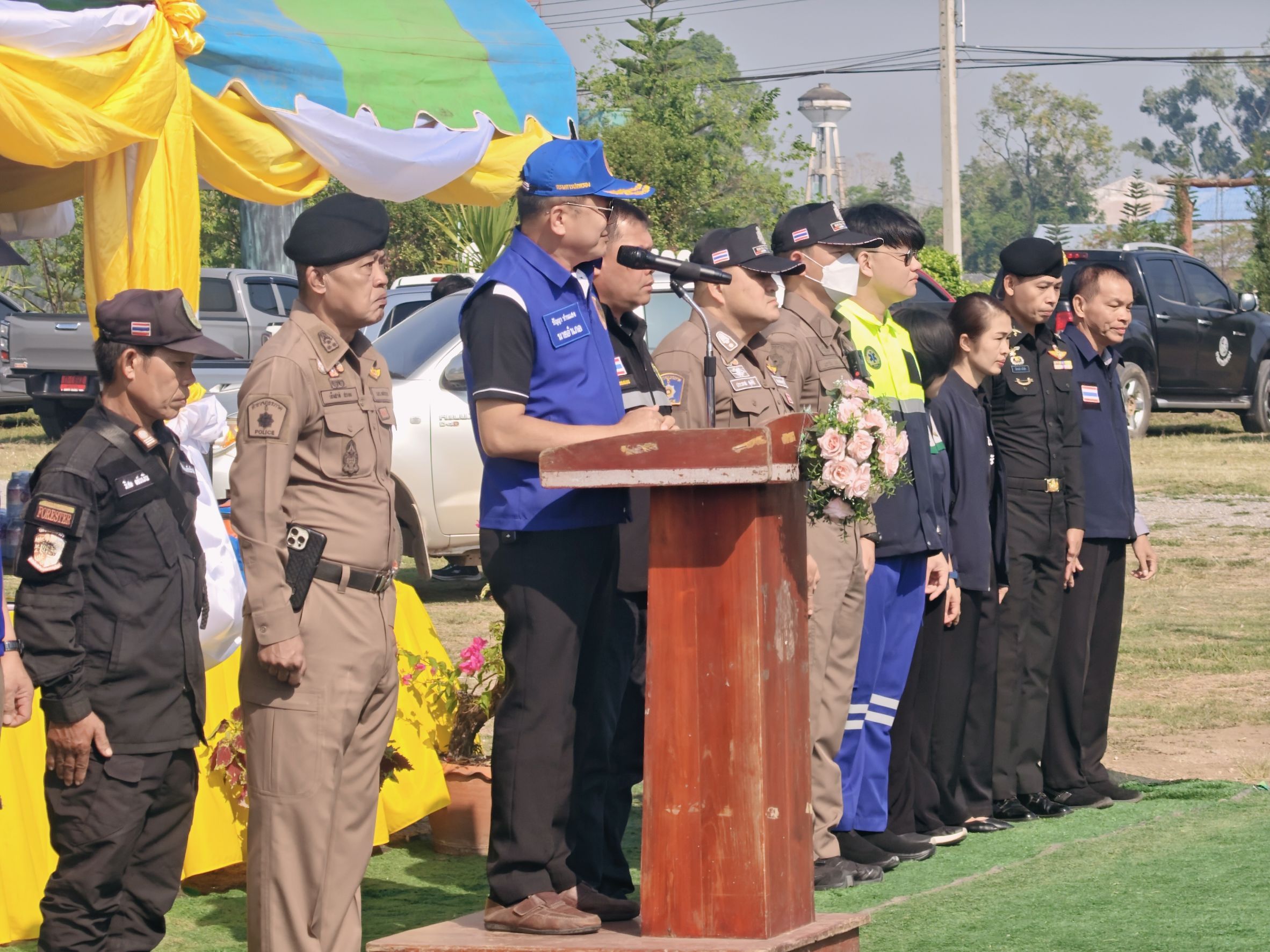 พช.อำเภอน้ำหนาว  ร่วมพิธีเปิดศูนย์ปฏิบัติการร่วมป้องกันและลดอุบัติเหตุทางถนนช่วงเทศกาลสงกรานต์ พ.ศ.2569